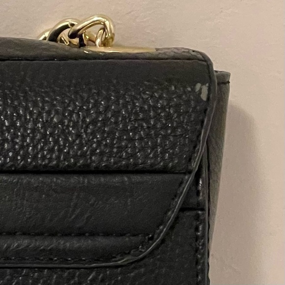 Steve Madden Black Faux Leather Shoulder Bag with Gold Accents - Picture 3 of 11